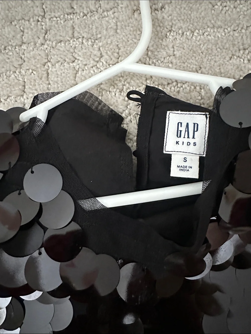 GAP Kids Black Oversized Sequin Dress